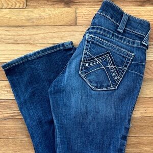 Ariat Dark Blue Boot Cut Jeans with Embroidered Pocket- size 26R